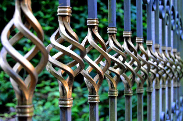 wrought iron gate and fence