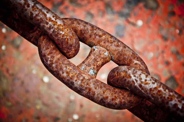 rusty steel chain